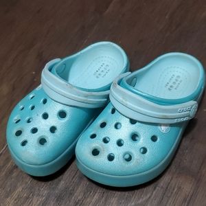 Turquoise Toddler Crocs, Size 6